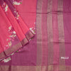 Tussar Dark Pink Printed Saree With Zari Border