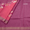 Tussar Dark Pink Printed Saree With Zari Border
