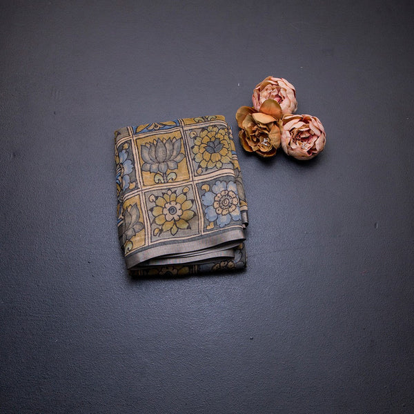 Semi Linen Multi Colour Floral Printed Saree