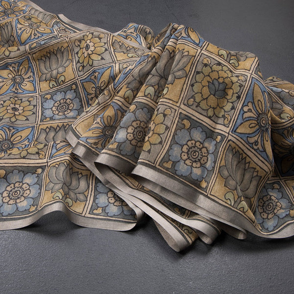 Semi Linen Multi Colour Floral Printed Saree