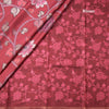Semi Raw Silk Maroon Floral Printed Saree