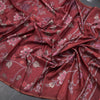 Semi Raw Silk Maroon Floral Printed Saree