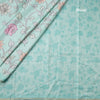 Semi Raw Silk Mint Green Floral Printed Saree 02