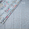 Semi Raw Silk Light Blue Floral Printed Saree