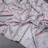 Semi Raw Silk Grey Floral Printed Saree 04