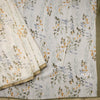 Semi Linen Cream Leaf Printed Saree