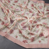Semi Linen Cream Floral Printed Saree 03