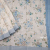 Semi Linen Cream Floral Printed Saree 04