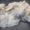 Semi Linen Cream Floral Printed Saree 04