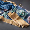 Semi Raw Silk Blue Floral Printed Saree