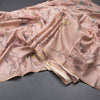 Semi Raw Silk Light Brown Floral Printed Saree