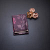 Semi Raw Silk Dark Purple Floral Printed Saree