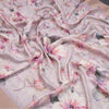 Raw Silk Light Onion Pink Thread Checks With Floral Printed Saree
