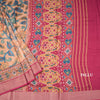 Tussar Peach Floral Printed Saree