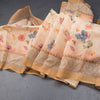 Semi Linen Cream Floral Printed Saree 05