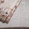 Semi Linen Fossil Grey Printed Saree