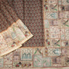 Semi Linen Chocolate Brown Printed Saree