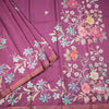 Tussar Dark Pink Floral Printed Saree