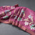 Tussar Dark Pink Floral Printed Saree