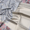 Raw Silk Grey Saree With Zari Buttas On The Body