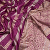 Raw Silk Magenta Purple Saree With Zari Stripes Design And Simple Border