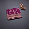 Raw Silk Magenta Purple Zari Worked Saree