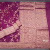 Raw Silk Magenta Purple Zari Worked Saree