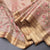Semi Linen Light Brown Floral Thread Work Saree