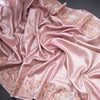 Fancy Silk Rose Pink Traditional Thread Work Saree
