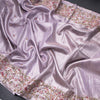Fancy Silk Lavender Stylish Thread Work Saree