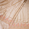 Fancy Silk Light Copper Stylish Thread Work Saree