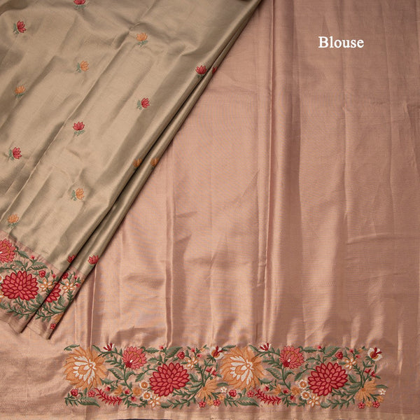 Fancy Silk Green Stylish Thread Work Saree 02