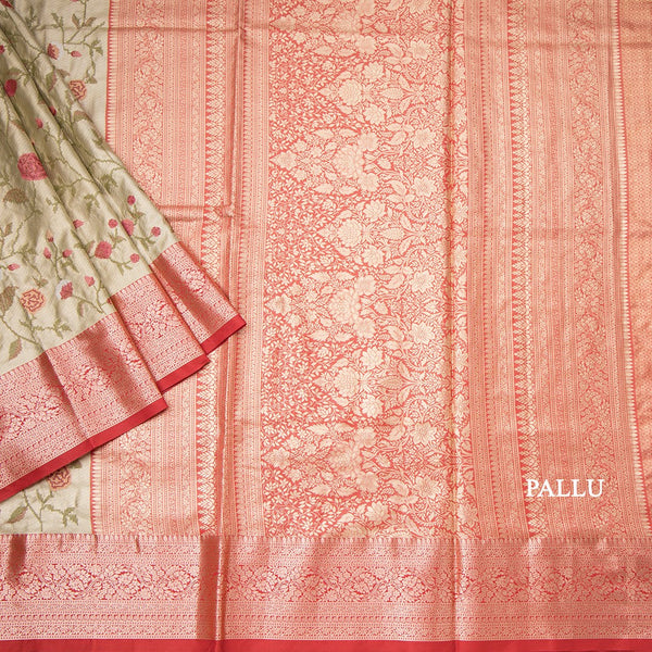 Fancy Silk Green Stylish Thread Work Saree With Zari Border 02