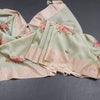 Satin Silk Pista Green Floral Printed Saree With Zari Border