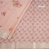 Satin Silk Peach Floral Printed Saree With Zari Border