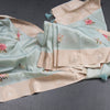 Satin Silk Light Pista Green Floral Printed Saree With Zari Border