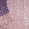 Tussar Purple Saree With Zari Buttas And Printed Border