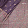 Tussar Purple Saree With Zari Buttas And Printed Border