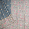 Tussar Sage Green Saree With Zari Buttas And Printed Border