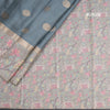 Tussar Sage Green Saree With Zari Buttas And Printed Border