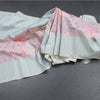 Tussar Light Pista Green Borderless Saree With Zari Stripes And Printed Design