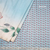 Tussar Sky Blue Floral Printed Saree