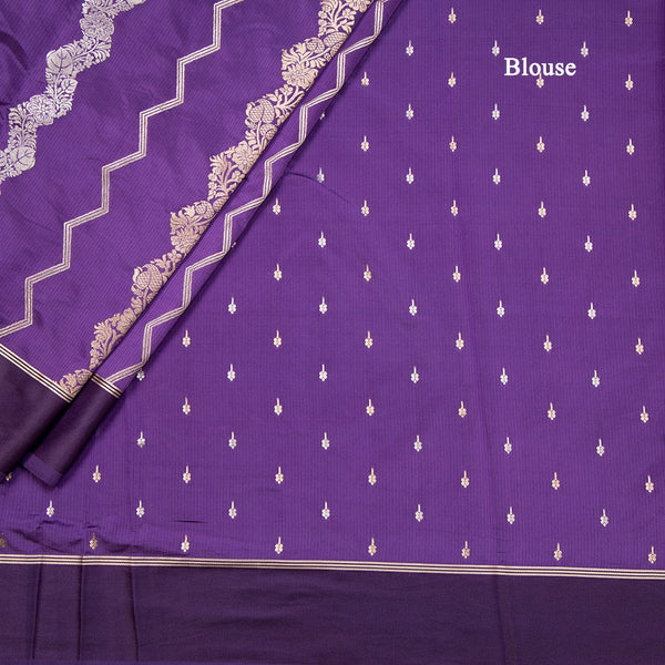 Mashru Silk Dark Purple Zari Worked Saree
