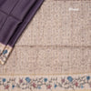 Tussar Dark Purple Zari Stripes Saree With Printed Border