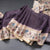 Tussar Dark Purple Zari Stripes Saree With Printed Border