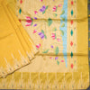 Raw Silk Mango Yellow Saree With Zari Buttas And Temple Border