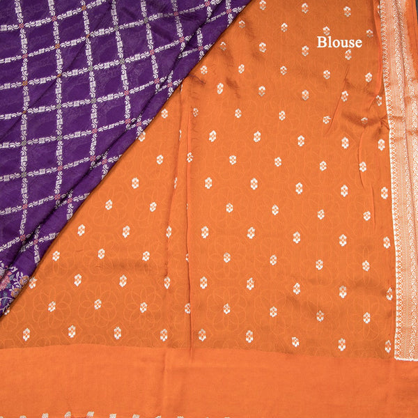 Mashru Silk Dark Purple Zari Worked Saree 02