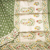 Raw Silk Pickle Green Zari Worked Saree With Printed Work