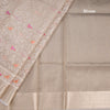 Kota Cream Thread Work Saree With Zari Border