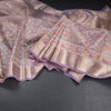 Kota Lavender Thread Work Saree With Zari Border